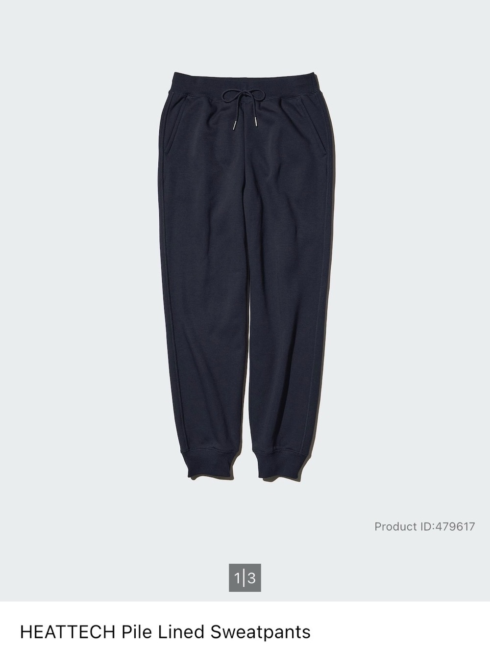 Uniqlo Heattech Pile Lined Sweatpant Joggers - Navy